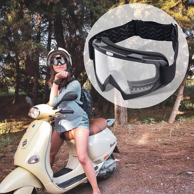 Alt view image 6 of 7 - AHR GOG01 Motorcycle Helmet Goggles Dirt Bike Motocross Riding Glasses Bendable ATV Goggles over Glasses Clear Lens