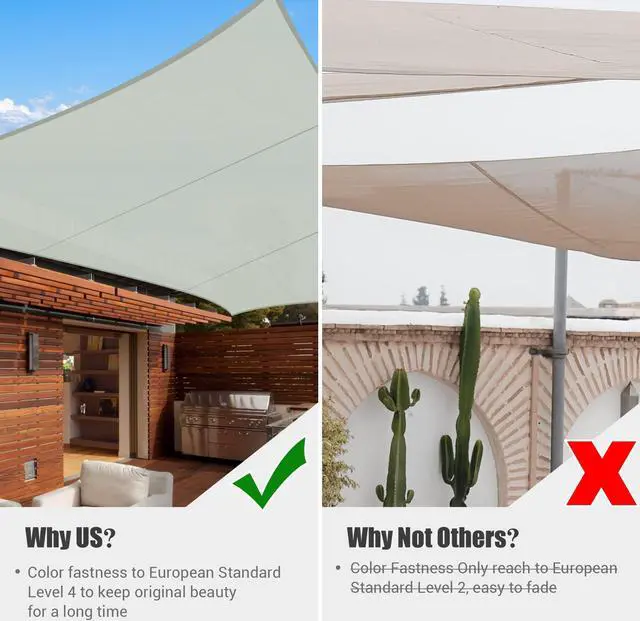 Alt view image 3 of 7 - 10x13 Ft 97% UV Block Rectangle Sun Shade Sail Top Canopy Outdoor Patio Backyard