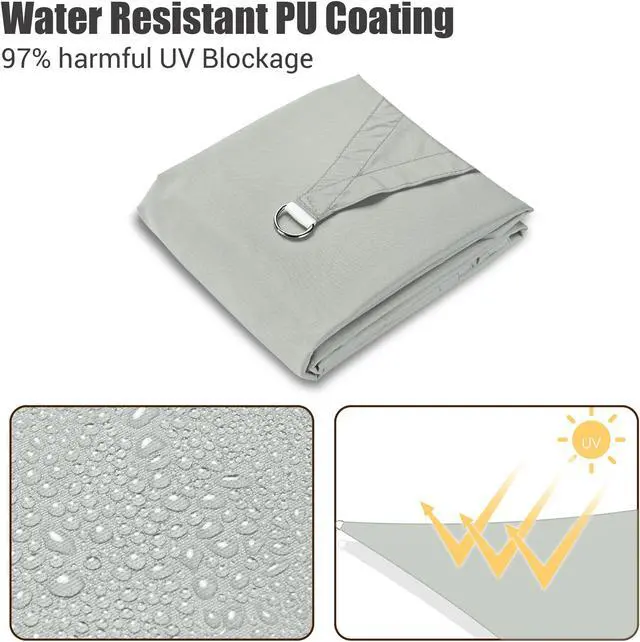 Alt view image 5 of 7 - 10x13 Ft 97% UV Block Rectangle Sun Shade Sail Top Canopy Outdoor Patio Backyard