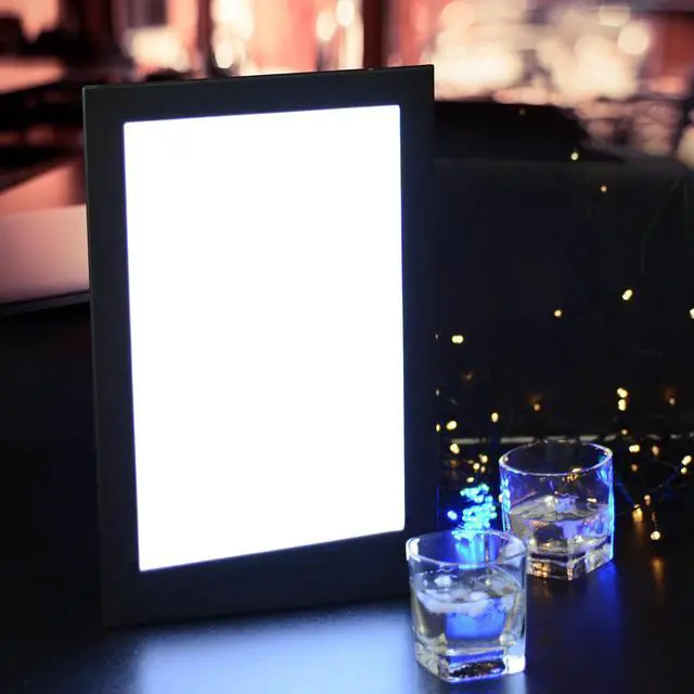 Alt view image 2 of 7 - WeChef LED Back Lit Light Menu Holder Cover Wine List Single Panel Fits 8"x14" Paper for Hotel Club