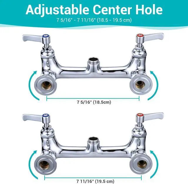 Alt view image 6 of 7 - Aquaterior Wall Mount Pre-Rinse Faucet Kitchen Sink 36" Height Sprayer Home