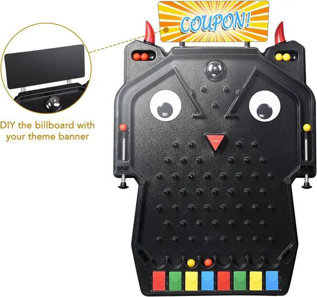 Alt view image 7 of 12 - WinSpin Pinball Machine Tabletop Floor Stand Game Board Carnival Indoor Outdoor
