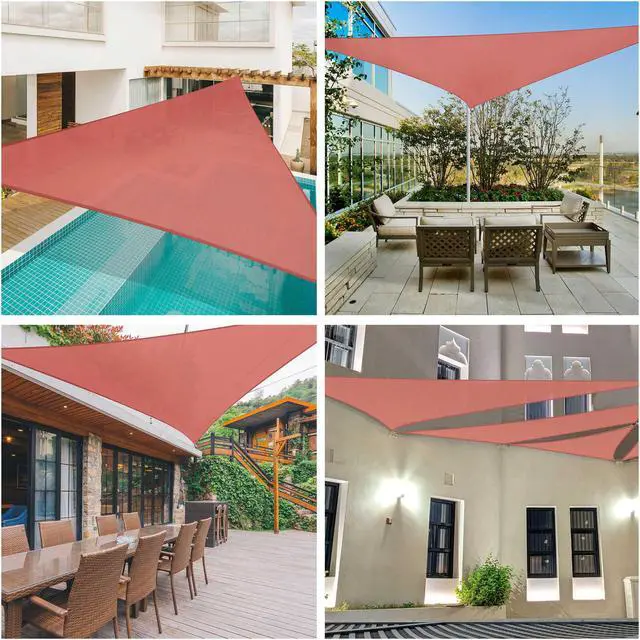 Alt view image 2 of 7 - A+ Yescom 20 Ft 95% UV Block Triangle Sun Shade Sail Canopy Outdoor Patio Pool Cover Net