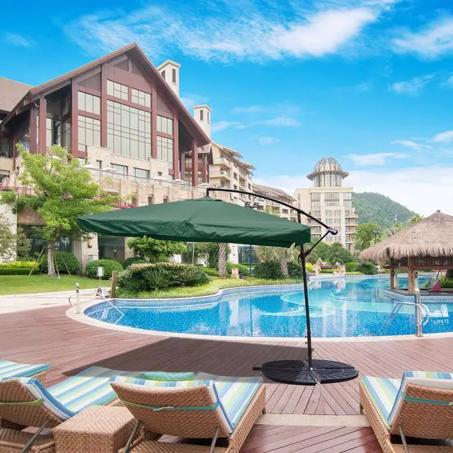 Alt view image 2 of 7 - 4 Pcs 26.5 lbs 19" Fan Shaped Resin Beton Base Stand Weight Outdoor Patio Offset Umbrella,YES0362