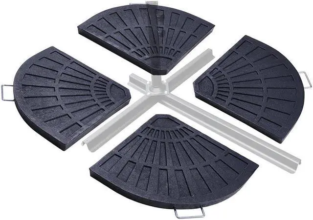 Alt view image 6 of 7 - 4 Pcs 26.5 lbs 19" Fan Shaped Resin Beton Base Stand Weight Outdoor Patio Offset Umbrella,YES0362