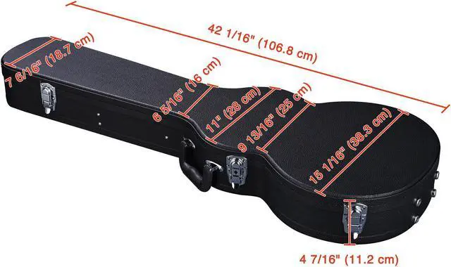 Alt view image 12 of 12 - Electric Guitar Hard Case for LP Les Paul Style Electric Guitar Wooden Hard Shell Lockable Black