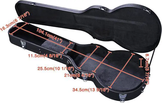Alt view image 11 of 12 - Electric Guitar Hard Case for LP Les Paul Style Electric Guitar Wooden Hard Shell Lockable Black