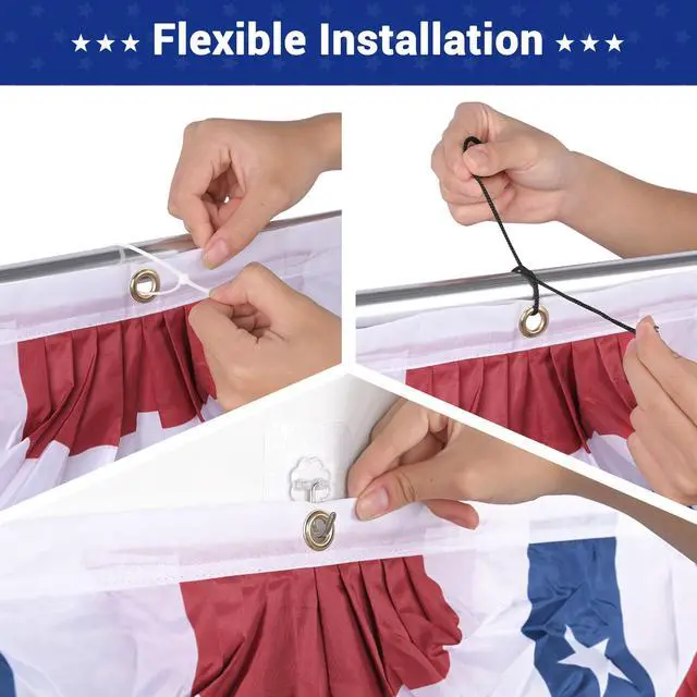 Alt view image 5 of 7 - 1.5x3 Ft USA Pleated Fan Flag Half Fan Banner American Bunting Decoration 6 Pack