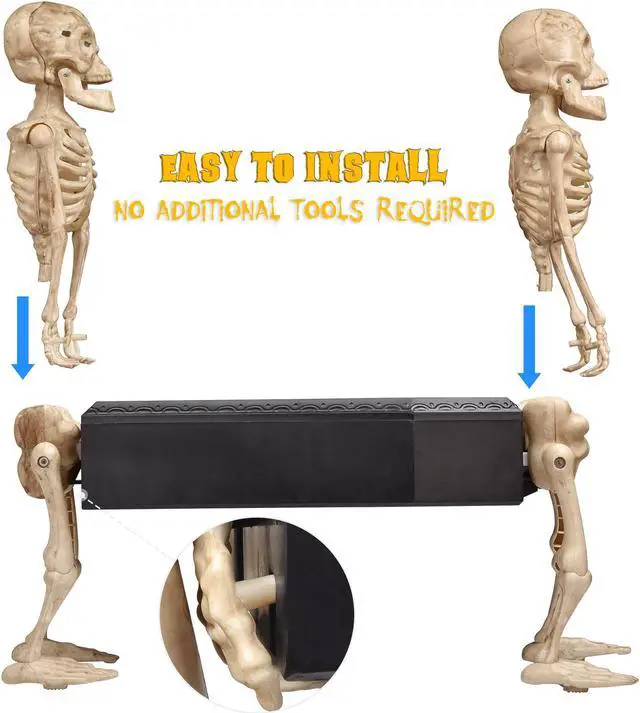 Alt view image 4 of 7 - Yescom Animated Skeleton Carrying Coffin Halloween Prop LED Light Voice Control Décor