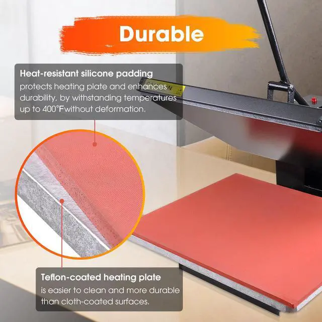 Alt view image 5 of 7 - PNR High Pressure 16"x20" Heat Press Machine Digital Sublimation Transfer Printing LCD Timer Counter