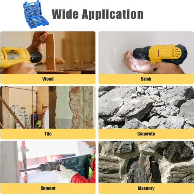 Alt view image 5 of 7 - 17pcs SDS Plus Rotary Hammer Drill Bits Chisel Concrete Masonry Hole Tool Set