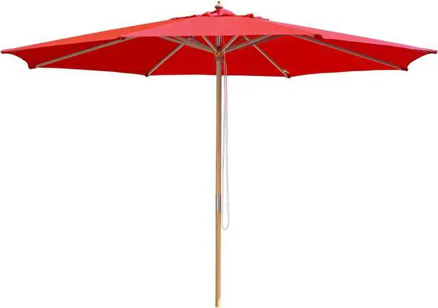 Main image of Yescom 13FT Large Outdoor Patio Umbrella UV30+ Wood 8 Rib Pole for Table Beach Yard Garden Wedding Deck Cafe Pool Red