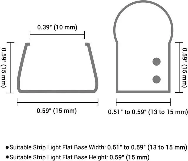 Alt view image 3 of 5 - DELight 2" Plastic U Channel System 100PCS Clear PVC Universal LED Track Mounting Holder for 9/16" Neon Flex Strip Light