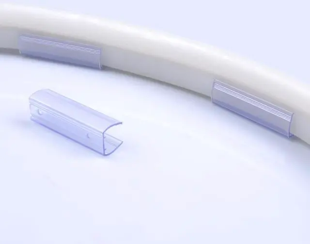 Alt view image 4 of 5 - DELight 2" Plastic U Channel System 100PCS Clear PVC Universal LED Track Mounting Holder for 9/16" Neon Flex Strip Light