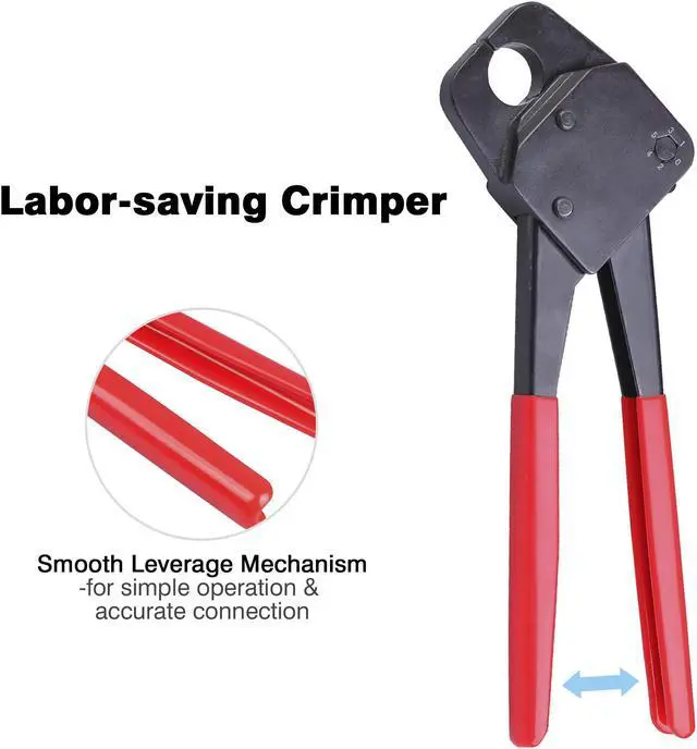 Alt view image 3 of 7 - 1/2 & 3/4 Pex Crimper & Cutter For Crimp Tool Clamp Tubing Plumbing Gonogo Gauge