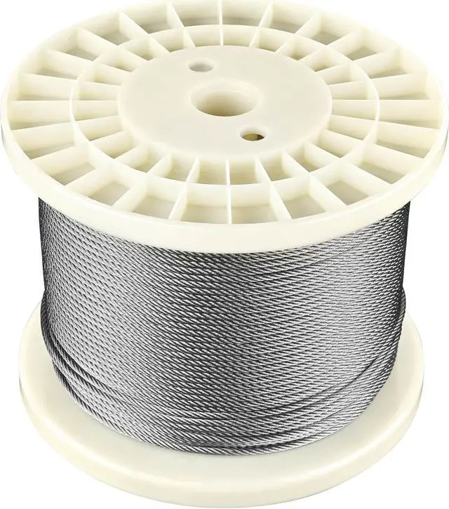 Alt view image 6 of 7 - Yescom 1/8" T316 Stainless Steel Cable Wire Rope 7x7 Aircraft Strand Railing Decking Coil & Reel 600 Ft