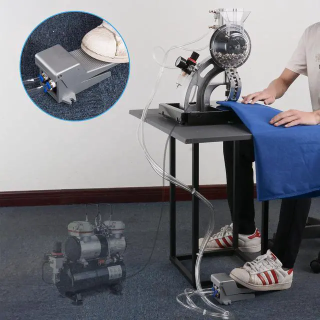 Alt view image 2 of 7 - Yescom Grommet Tool Kit 3/8" Leather Hole Punch Set Eyelet Press Machine Pneumatic Foot Pedal Control for Workshop