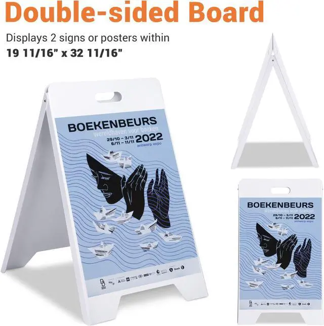 Alt view image 3 of 7 - 19" x 32" InstaHibit A-Frame Signboard Double Side Sandwich Board Sidewalk Sign