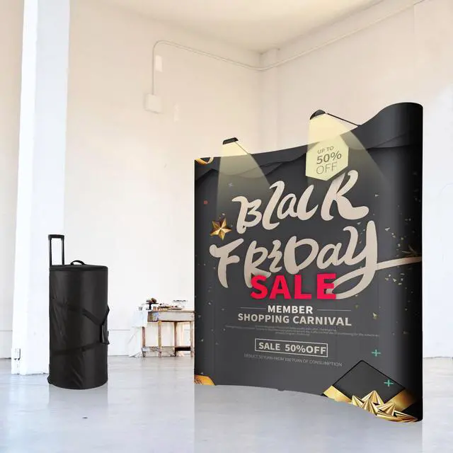 Alt view image 3 of 7 - InstaHibit 10x8 Ft Trade Show Display Kit Pop Up Backdrop Booth Stand Spotlights