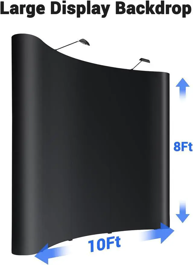 Alt view image 4 of 7 - InstaHibit 10x8 Ft Trade Show Display Kit Pop Up Backdrop Booth Stand Spotlights