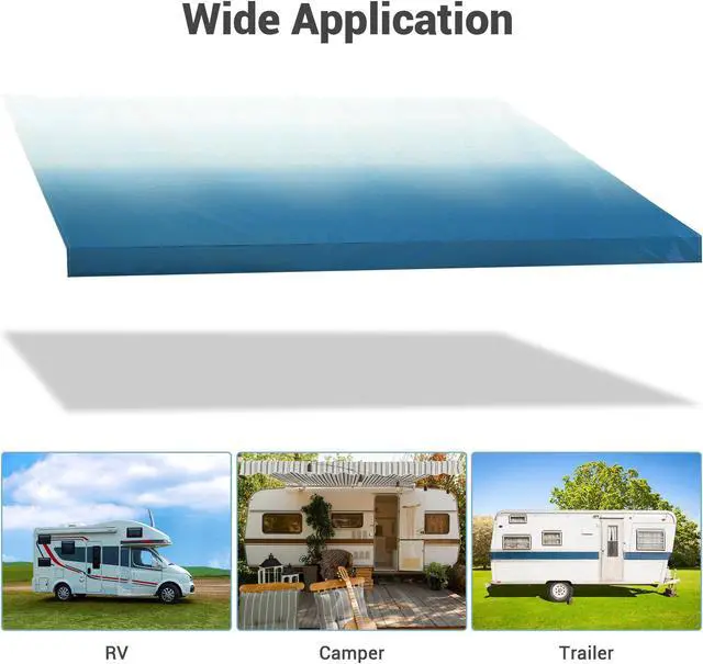 Alt view image 6 of 7 - 8x16 Ft RV Awning Replacement Fabric Canopy Camper Trailer Block UV Outdoor