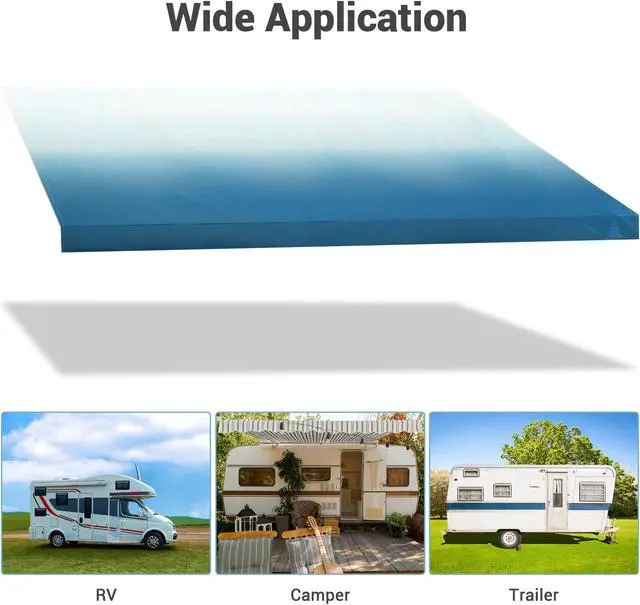 Alt view image 6 of 7 - 8x14 Ft RV Awning Replacement Fabric Canopy Camper Trailer Block UV Outdoor