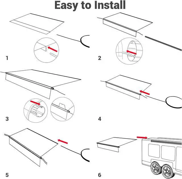 Alt view image 7 of 7 - 8x14 Ft RV Awning Replacement Fabric Canopy Camper Trailer Block UV Outdoor