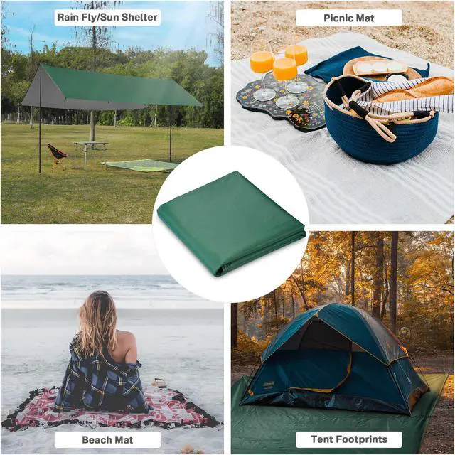 Alt view image 7 of 7 - 10x15FT Camping Tent Tarp Hammock Rain Fly Waterproof Hiking Backpacking Shelter