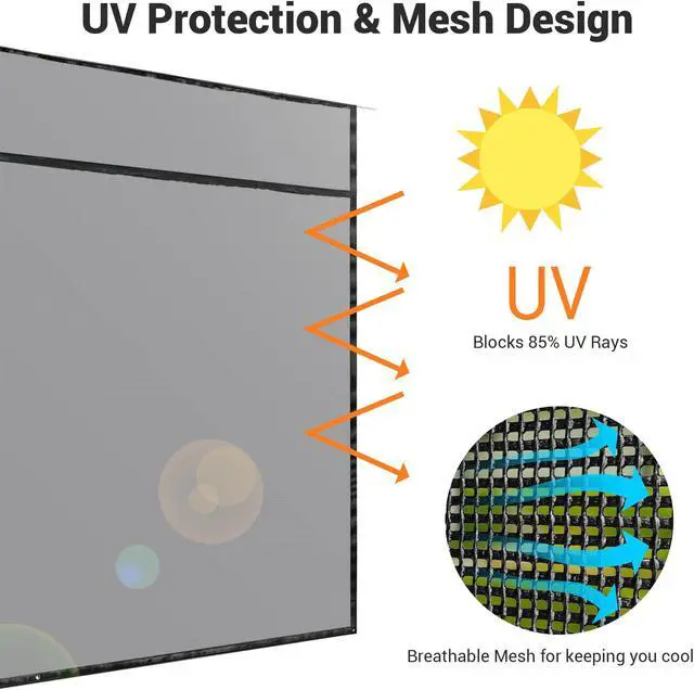 Alt view image 3 of 7 - 6x19' RV Awning Sun Shade Screen Mesh UV Blocker RV Awning Shade Camping Trailer