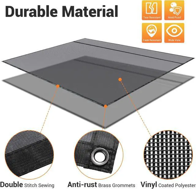 Alt view image 4 of 7 - 6x19' RV Awning Sun Shade Screen Mesh UV Blocker RV Awning Shade Camping Trailer