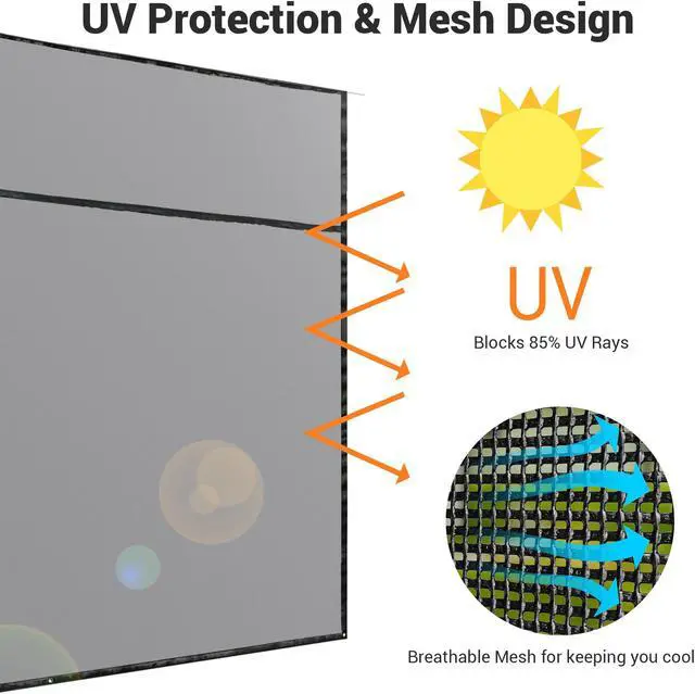 Alt view image 3 of 7 - 8x15' RV Awning Sun Shade Screen Mesh UV Blocker RV Awning Shade Camping Camper