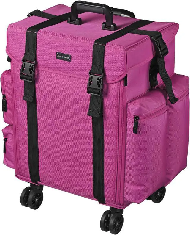 Alt view image 2 of 7 - Byootique Soft Sided Rolling Makeup Case 1680D Oxford Bag Cosmetic Organizer