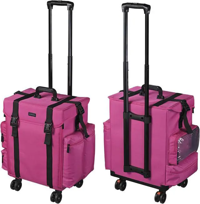 Alt view image 3 of 7 - Byootique Soft Sided Rolling Makeup Case 1680D Oxford Bag Cosmetic Organizer