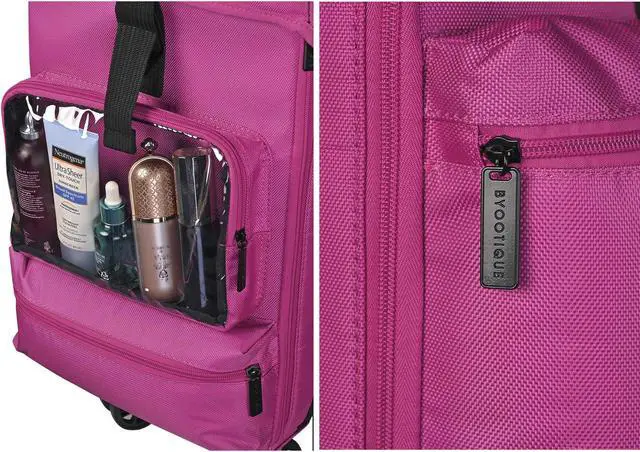 Alt view image 6 of 7 - Byootique Soft Sided Rolling Makeup Case 1680D Oxford Bag Cosmetic Organizer