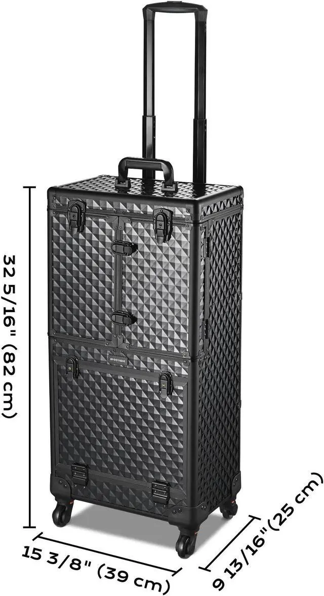 Alt view image 7 of 7 - Byootique Rolling Makeup Case Trolley Cosmetic Organizer Hair Stylist Salon