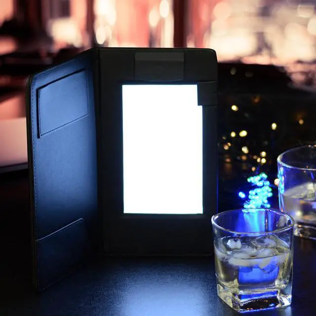 Main image of 4 Pack LED Backlit Illuminated Menu Cover Presenter Magnetic Clamp Receipts Bill Check Holder Bar