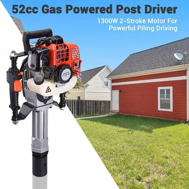 Alt view image 2 of 7 - 1300W 2 Stroke T Post Driver 51.7CC Gas Powered Portable Fence Pile Hammer