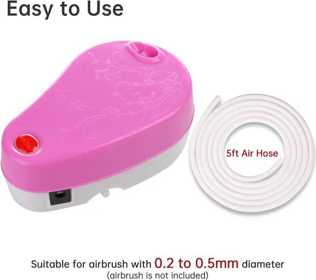 Alt view image 3 of 7 - Mini Portable Air Compressor Set w/ Hose Makeup Nail Art Body Painting Tattoo