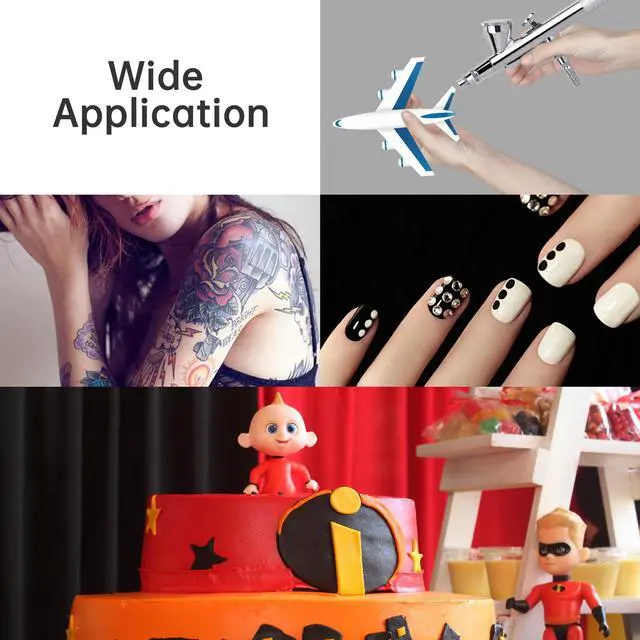 Alt view image 5 of 7 - Mini Portable Air Compressor Set w/ Hose Makeup Nail Art Body Painting Tattoo