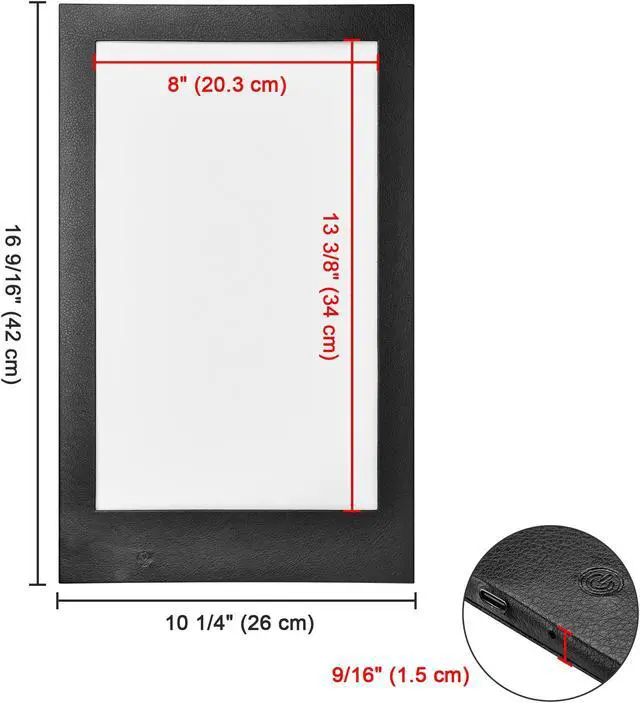 Alt view image 7 of 7 - WeChef 4 Pack LED Backlit Menu Cover Leatherette Wine List Check Bill Holder Displayer Single Panel Fits 8"x14" Paper