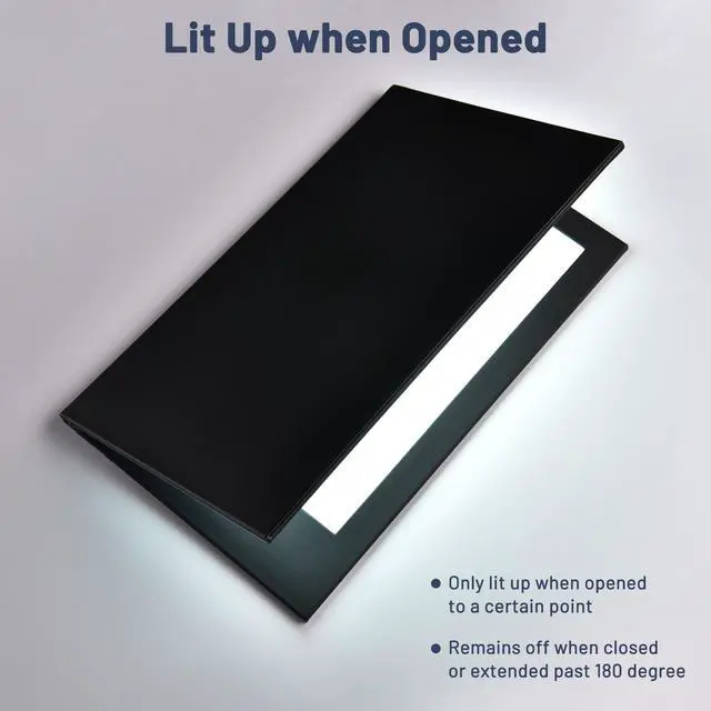 Alt view image 6 of 7 - WeChef LED Back Lit Light Menu Holder Cover Folding Double Panel Fits 8"x14" Paper for Hotel Club