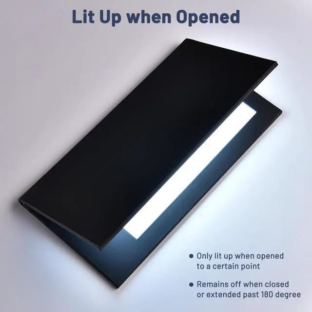 Alt view image 4 of 7 - WeChef LED Back Lit Light Menu Holder Cover Folding Double Panel Fits 5"x11" Paper for Hotel Club