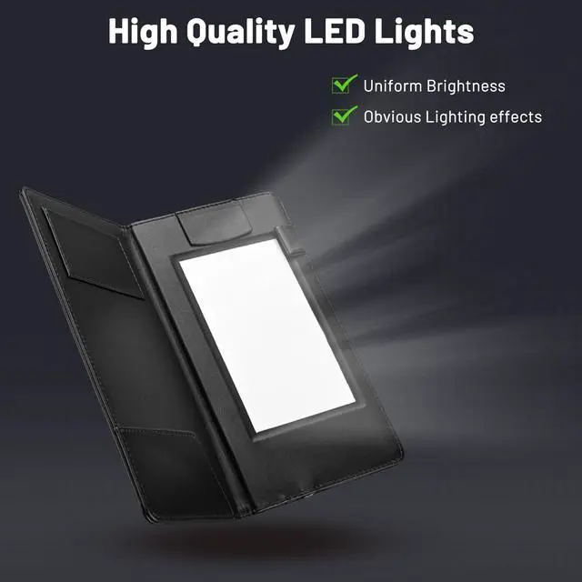 Alt view image 3 of 7 - 4 Pack LED Backlit Illuminated Menu Cover Presenter Magnetic Clamp Receipts Bill Check Holder Bar