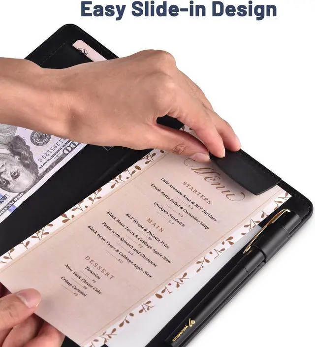 Alt view image 5 of 7 - 4 Pack LED Backlit Illuminated Menu Cover Presenter Magnetic Clamp Receipts Bill Check Holder Bar