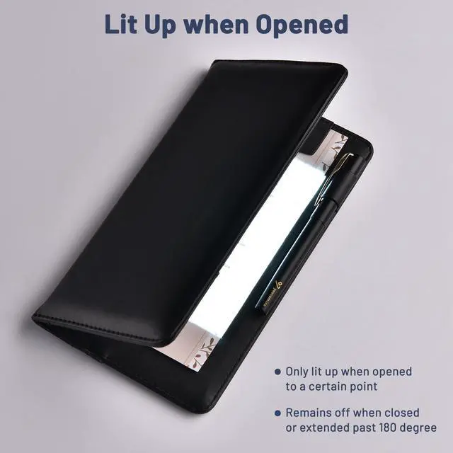 Alt view image 6 of 7 - 4 Pack LED Backlit Illuminated Menu Cover Presenter Magnetic Clamp Receipts Bill Check Holder Bar