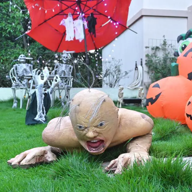 Alt view image 7 of 7 - 36" Animated Halloween Prop Grovelling Zombie Groundbreaker Haunted House Party Outdoor Decoration 2025