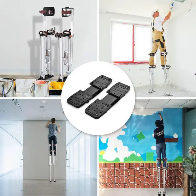 Alt view image 11 of 14 - Yescom Drywall Stilt Soles Replacement Tool Kit 1 Pair of Rubber Floors Part Repairs Construction Painting Accessories