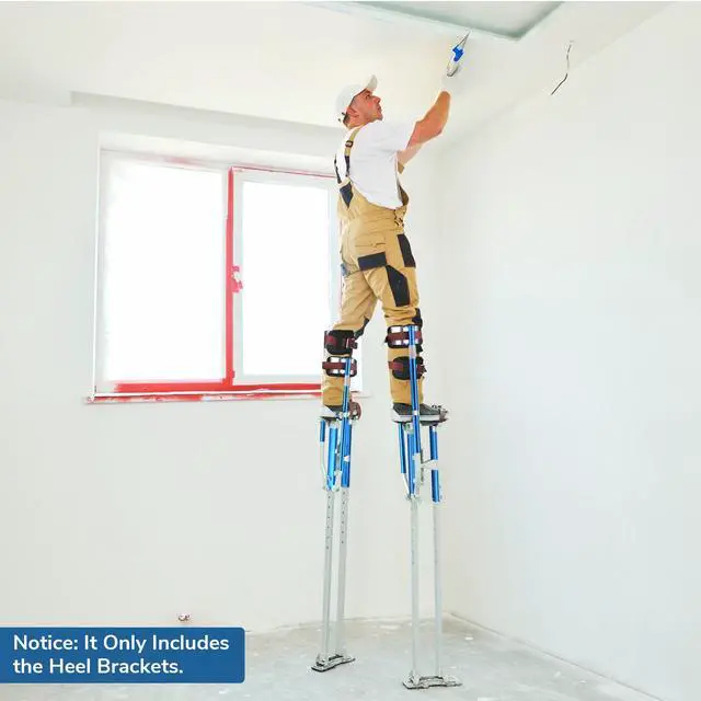 Alt view image 5 of 7 - Yescom Drywall Stilt Heels Replacement Tool Kit 1 Pair of Heel Brackets Part Repairs Construction Painting Accessories