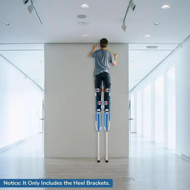 Alt view image 6 of 7 - Yescom Drywall Stilt Heels Replacement Tool Kit 1 Pair of Heel Brackets Part Repairs Construction Painting Accessories