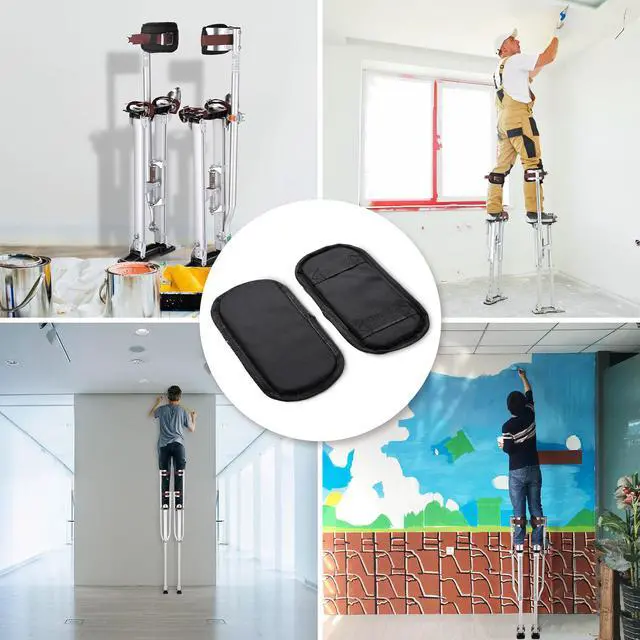 Alt view image 4 of 7 - Yescom Drywall Stilt Leg Pads Replacement Tool Kit Comfortable for All Day Wear Work with Straps Painting Accessories